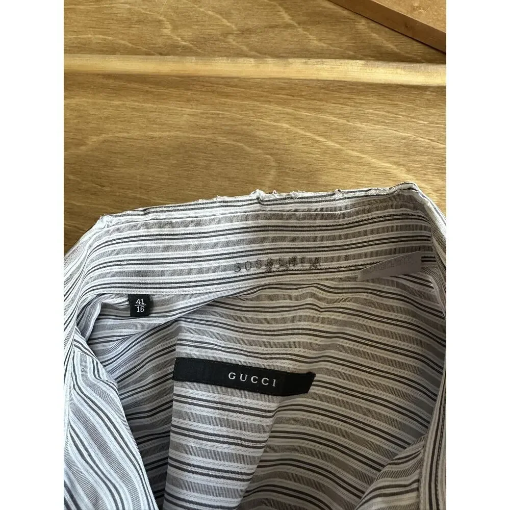 Gucci by Tom Ford Striped Oversized Button Up Shirt